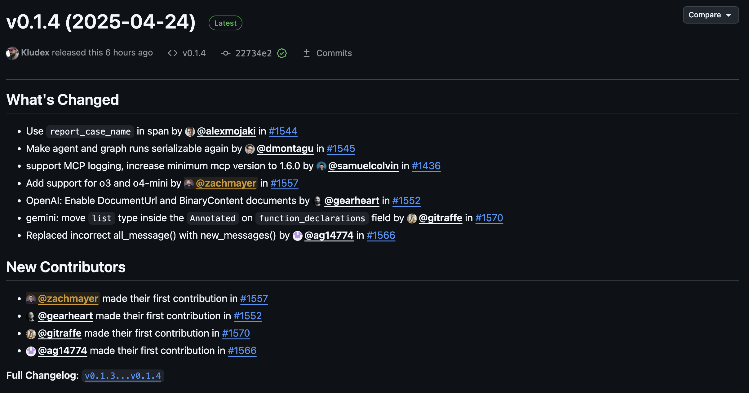 Release Notes Screenshot